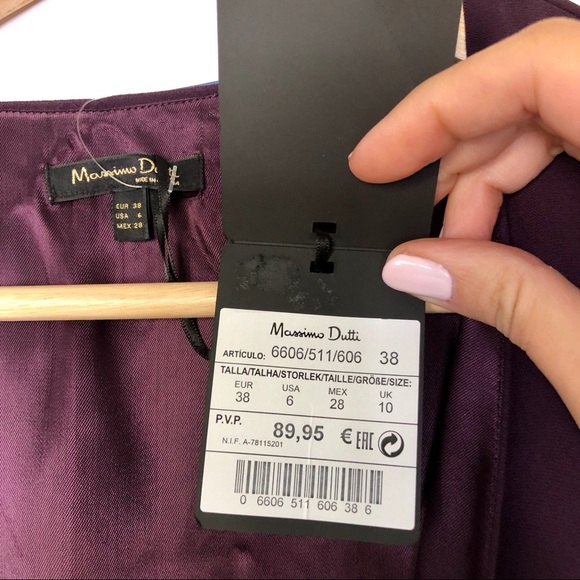 Massimo Dutti purple plum zip v neck jumpsuit NWT - Picture 7 of 8